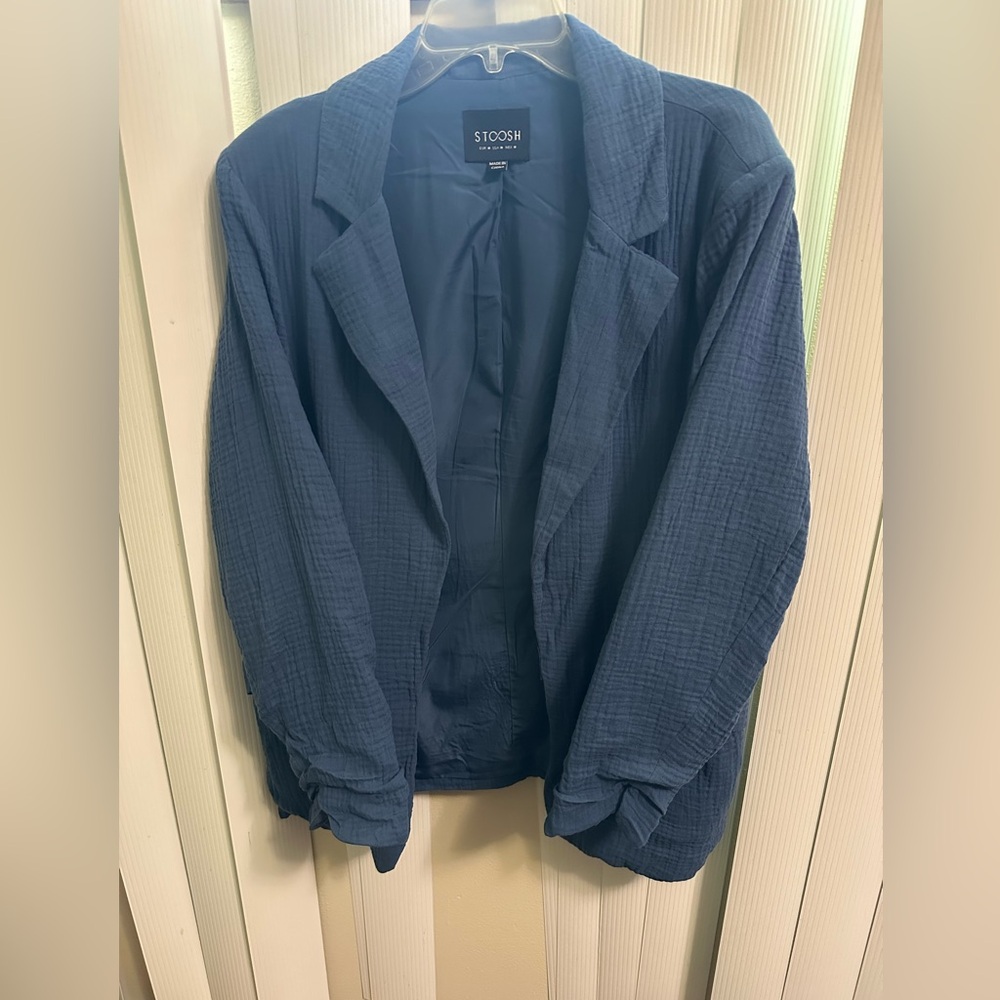 Stoosh Blue Lightweight Shirt Jacket Versatile and Stylish